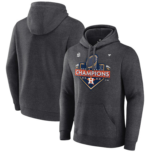 Men's Houston Astros Heather Charcoal 2022 World Series Champions Locker Room Pullover Hoodie